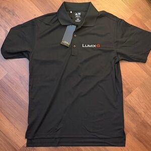 LUMIX Charcoal Polo with Red Accent